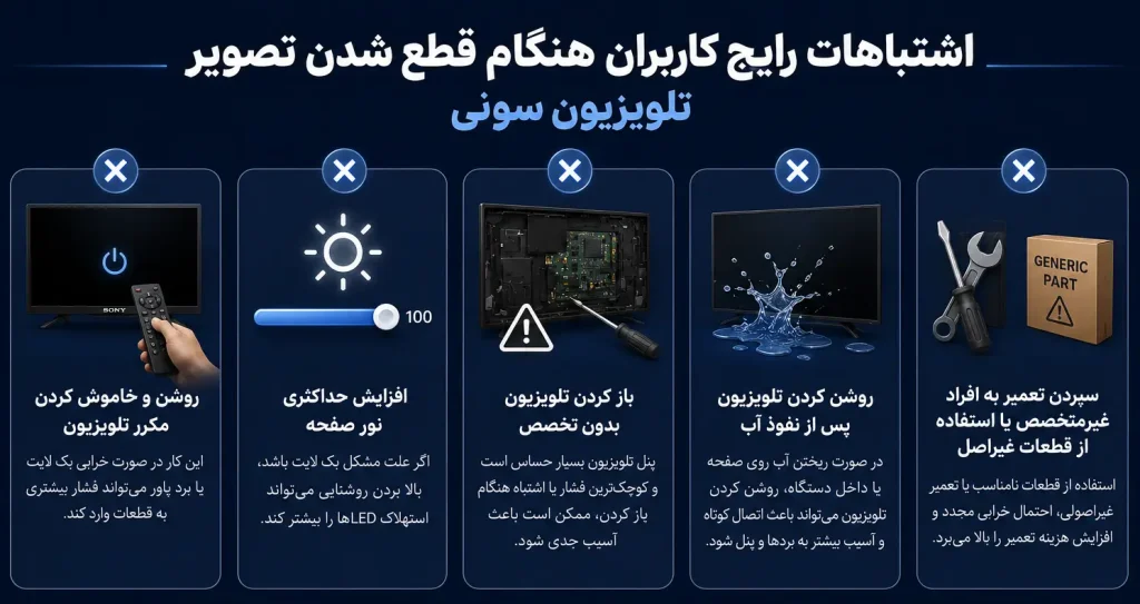 اشتباهات رایج کاربران زمان قطع شدن تصویر تلویزیون