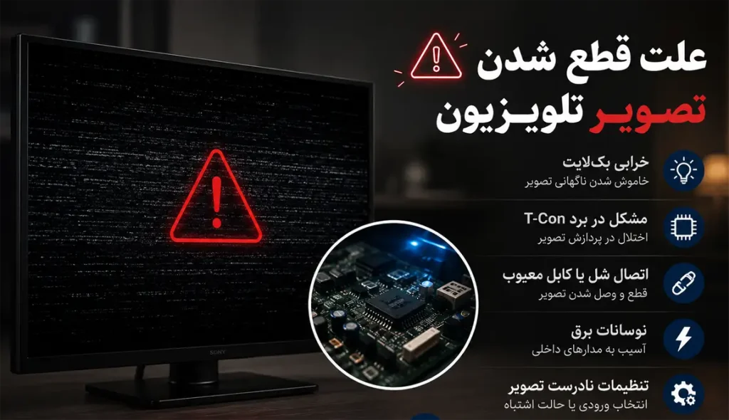 رفع مشکل قطع شدن تصویر تلویزیون سونی