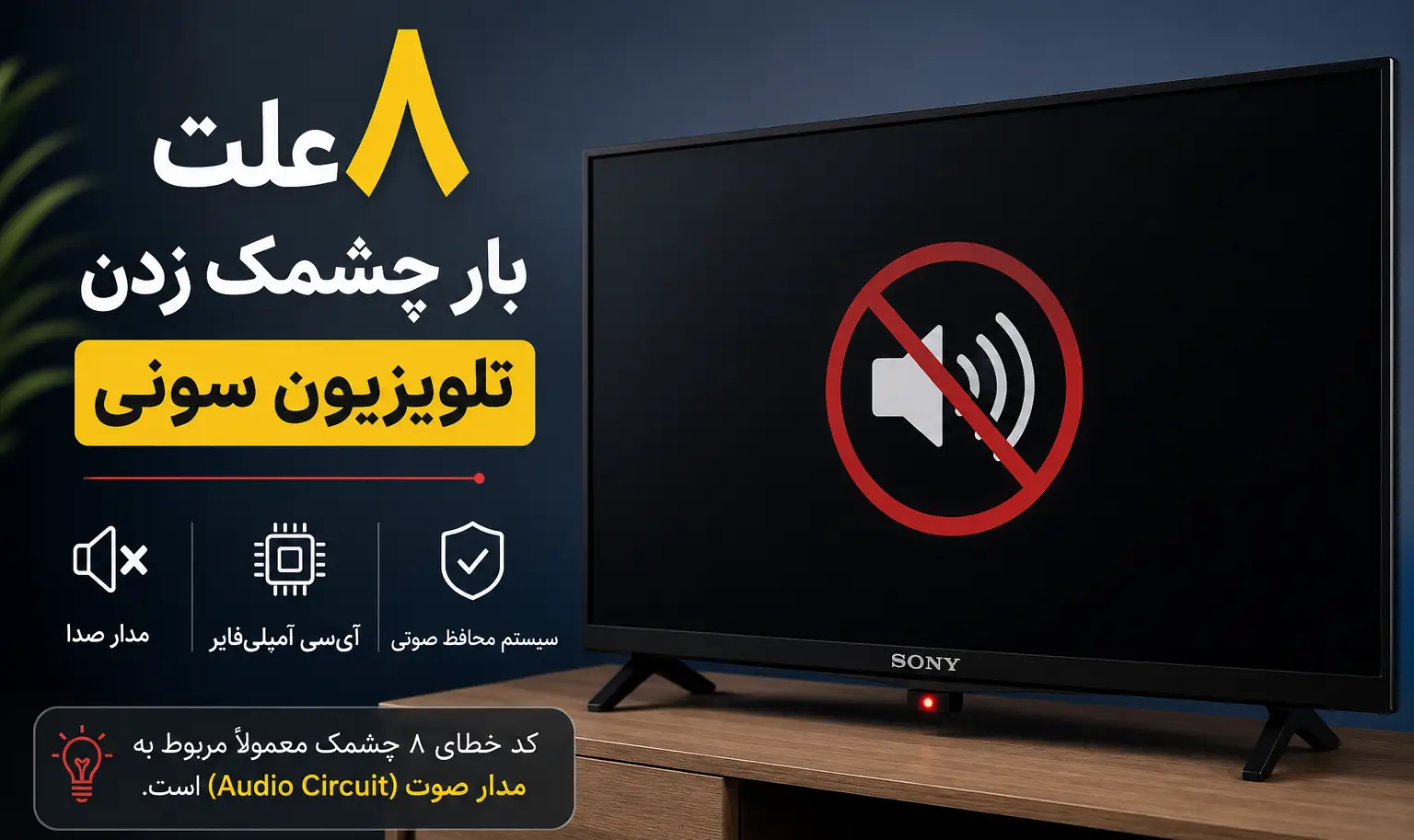 چرا تلویزیون سونی 8 بار چشمک می زند